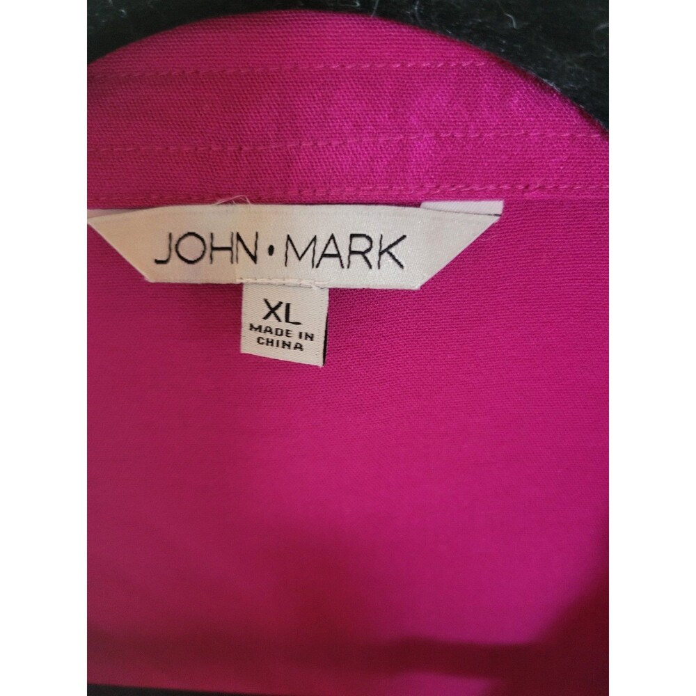 John Mark Tunic Women's XL Button Up Raspberry Boho Lagenlook - Picture 4 of 10